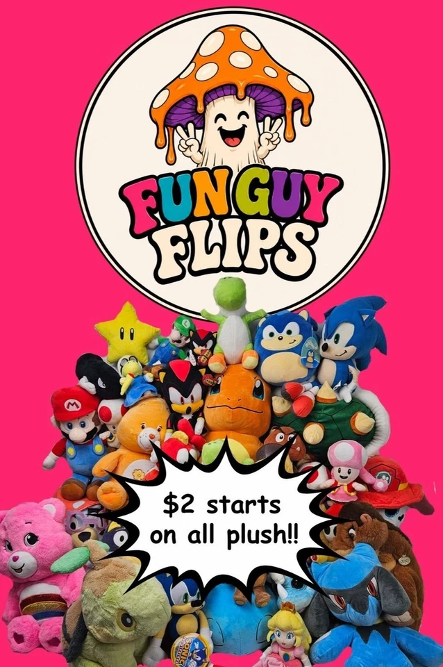 $2 Starts! PLUSH Galore! Mario, Sonic, Pokémon, Disney, Bluey, & More!