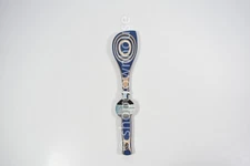 1 Island Bamboo BLUE Pakkawood Corner Spoon 12" FDA Approved