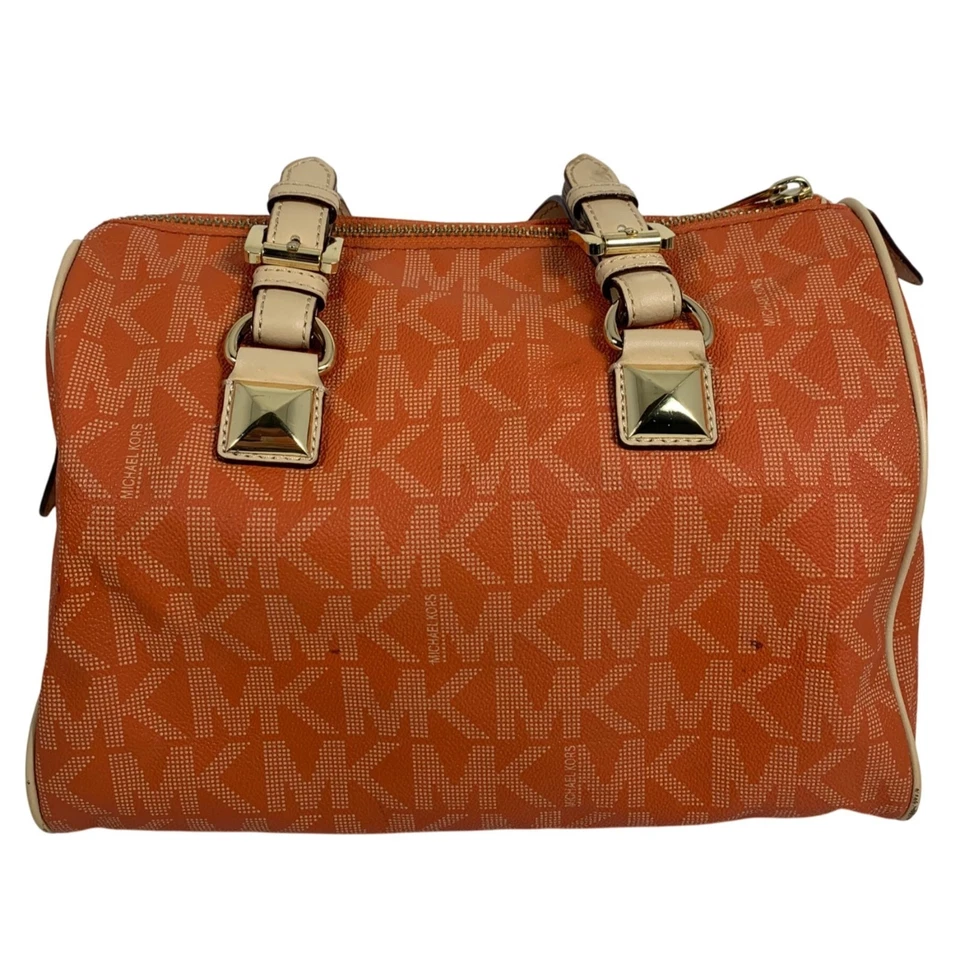 Bolso MICHAEL KORS Grayson Mediano Cartera Firma Naranja Mandarina con Bolso Dije Foto 4 de 4
