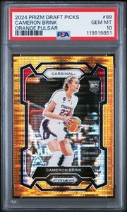 2024 PANINI PRIZM DRAFT PICKS #89 CAMERON BRINK ORANGE PULSAR #/49 RC PSA 10