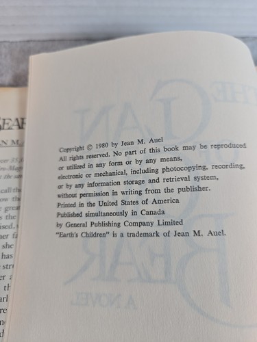 Clan of The Cave Bear Jean Auel Book Club Edition Earths Children HC/DJ 1980 - Picture 6 of 8