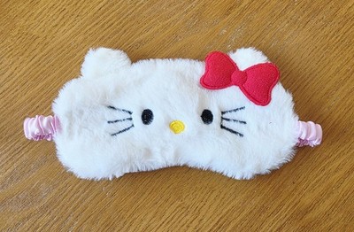 Sanrio Hello Kitty Plush Satin Single Sleep Mask White Pink Red