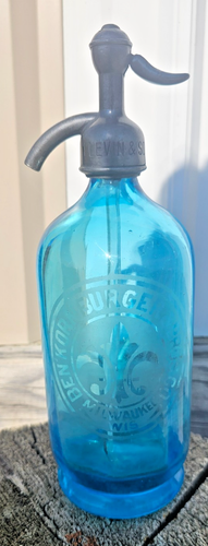 SELTENE BEN KORNBURGER & BROS BRAUEREI BLAU MUNDGEBLASENE GLASSCHORLE FLASCHE MILWAUKEE WI