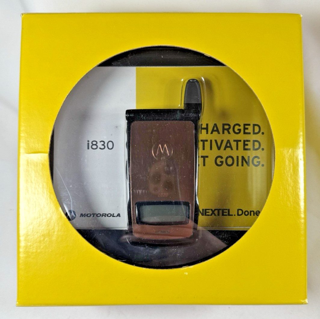 Motorola i Series i830 - Bronze Nextel Flip Phone in Box w/ Charger, Manuals etc