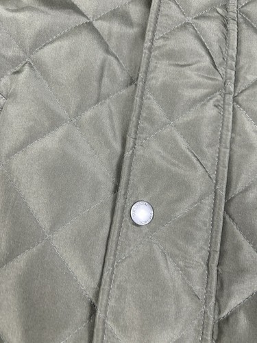 Cole Haan Barn Chore Jacket Mens L Green Quilted Elbow Patches Full Zip Corduroy - Picture 7 of 15