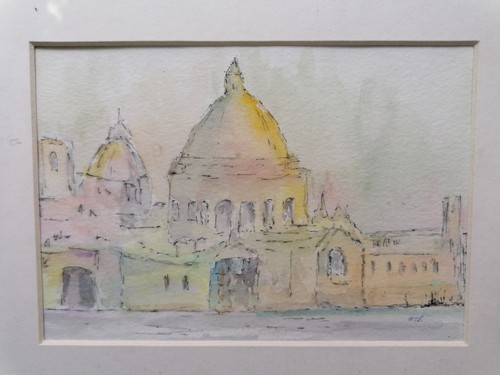 Vintage Impressionist Watercolour Landscape Painting, Basilica San Marco, Venice - Picture 2 of 7