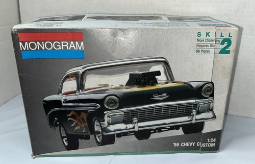 Monogram Supercharged '56 Chevy Modellbausatz #2255 Maßstab 1:24. Unversiegelt