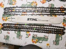 STIHL OEM CHAINSAW GUIDE BAR 18 INCH 3003 000 8817 & 4 NEW STIHL OEM CHAINS 