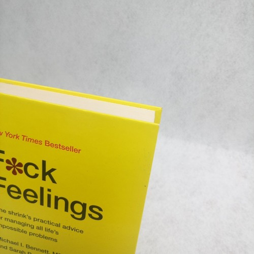 F*ck Feelings Sarah Michael Bennett Hardcover Hardback Yellow Book Funny Title - Picture 3 of 10