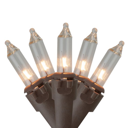 Brite Star 300ct Clear Mini Outdoor Christmas String Lights 34' - Brown Wire