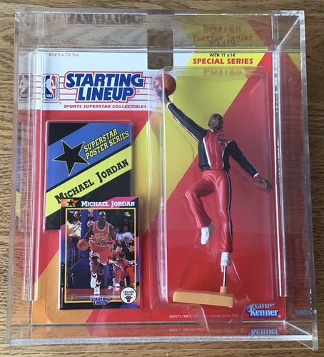 1992 - MICHAEL JORDAN - STARTING LINEUP Figure w/collector card, & Acrylic Case
