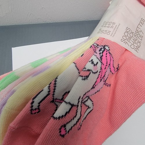 H&M Multicolor Sock 7 Pack Little Girls Size US 8-9.5 New - Picture 5 of 8