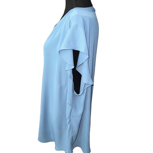 Lauren Ralph Lauren Damen Popover mit geteiltem Ausschnitt und Plissee vorne in Blau - Größe 3X - Bild 6 von 8