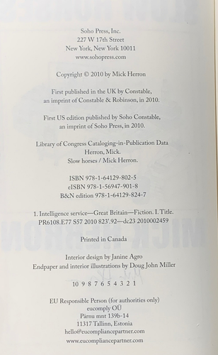 Slow Horses Collector's Edition Mick Herron SIGNED 1st/1st HC 2025 Crime Novel - Imagen 5 de 14