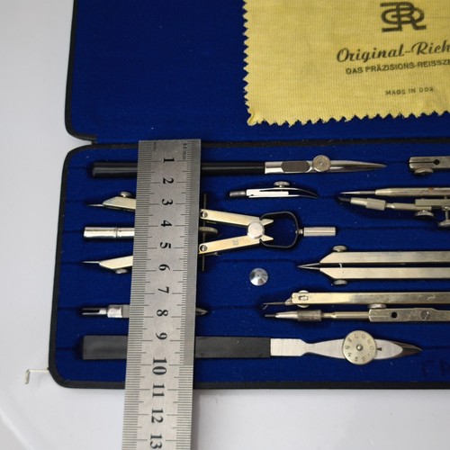 Juego de brújula de herramientas de dibujo vintage Richter & Co. Precisión Copérnico VII #6070 - Imagen 20 de 20