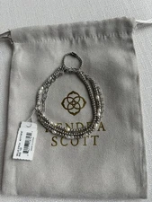 New Kendra Scott Mollie Silver Triple Chain Stretch Bracelet $75