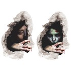 2 Stück 3D Scary Female Ghost Dekoration Badezimmer Dekoration Aufkleber