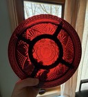 Vintage Red Glass Divided Plate - France - 10 inch — photo 3