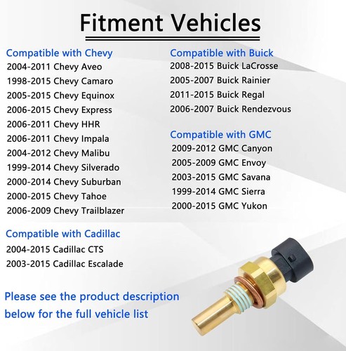 #1 Sensor Profesional De Temperatura De Refrigerante Del Motor 213-4514 De Nueva - Imagen 4 de 5