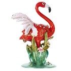 Vintage Metal Flamingo Box Hand Painted Enamel Trinket Box Unique