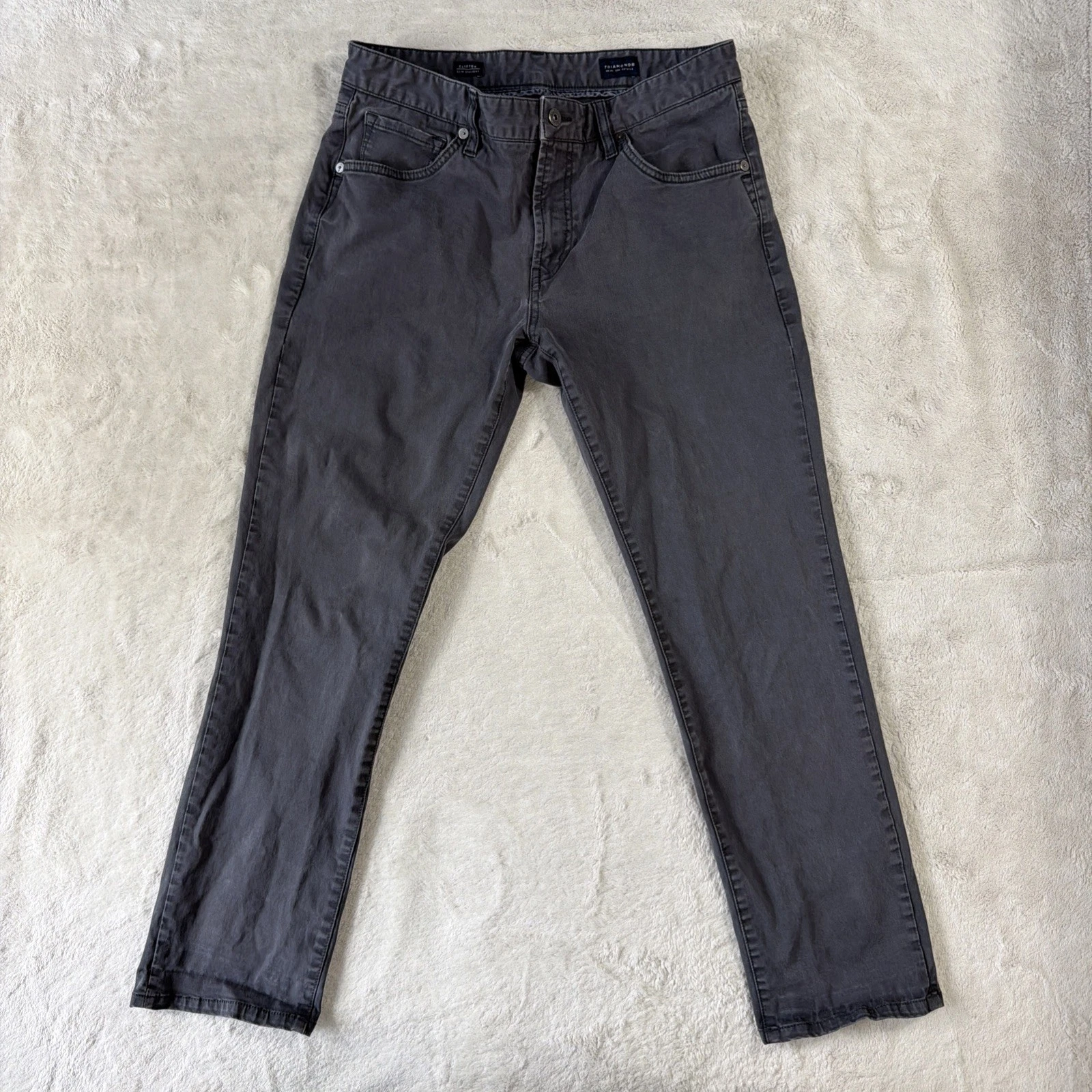 7Diamonds Mens Clifton Slim Straight Pants Sz 30/28 Stretch Flex Cotton Spandex