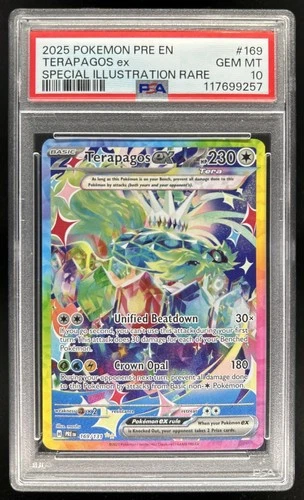 2025 Pokemon Prismatic Evolutions Terapagos ex #169/131 PSA 10 GEM MINT
