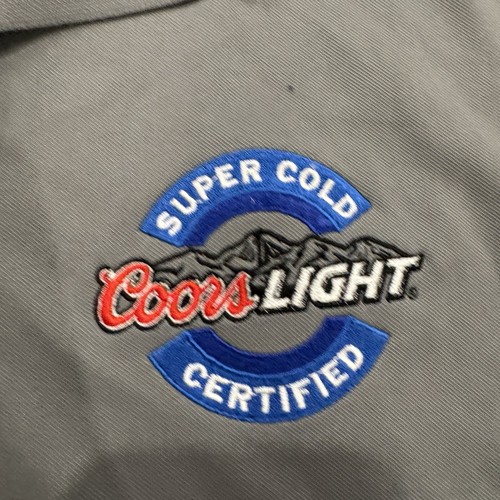 Coors Light Super Cold Certified Polo Shirt XL Gray Harriton Beer Promo Brewery - Picture 2 of 5