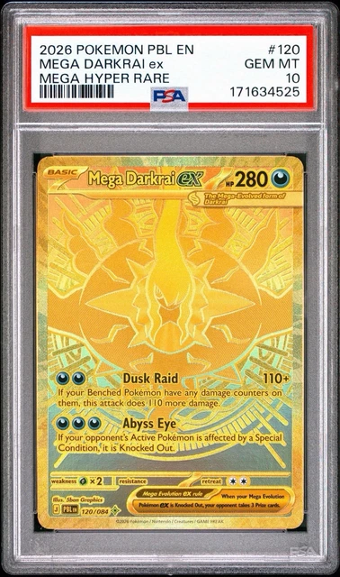 Mega Darkrai EX 120/084 PBL EN Mega Hyper Rare Full Art Holo PSA 10