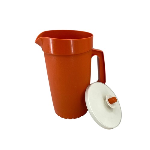 Jarra Tupperware Bebida Vintage 2 cuartos de galón con tapa pulsador Cosecha Naranja 800-9 - Imagen 4 de 13