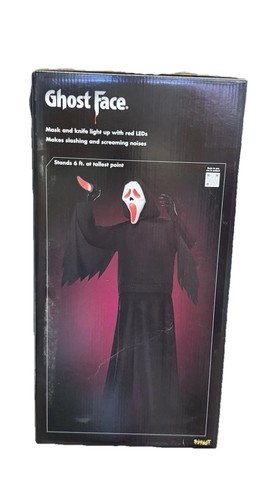 Spirit Halloween 6 Ft Ghost Face Animatronic Prop Light Up Face & Knife New - Picture 2 of 4