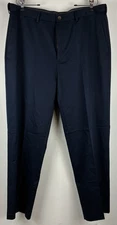 Haggar Classic Fit Premium No Iron Khaki Pants Navy 38x32 HC10884 Cotton Blend