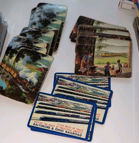Lotto Mazzi Carte da Gioco Ferroviarie Scambio Treni EMD MOPAC B&O CNW Africa Bluetrain - Foto 8 di 21