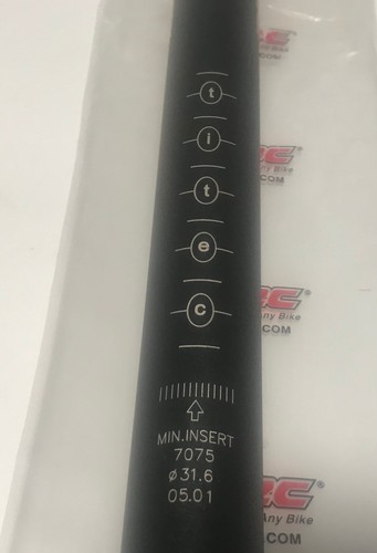 Tija de sillín de bicicleta 31,6 titec el norte dorada 350 mm longitud negra 7075 al vintage nos - Imagen 5 de 5