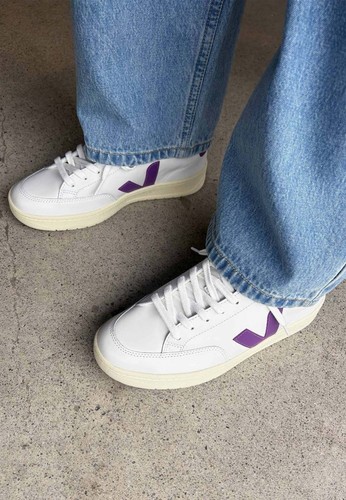 Veja V-12 Scarpe da Ginnastica in Pelle Extra Bianco Cosmos TAGLIA 6 - NUOVE - Foto 4 di 10