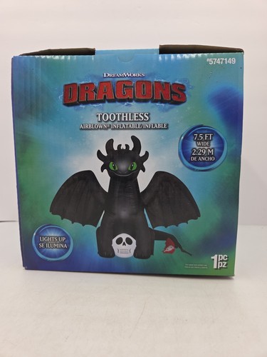 Dreamworks TOOTHLESS How To Train Your Dragon Halloween 7.5’ Airblown Inflatable - Picture 13 of 13