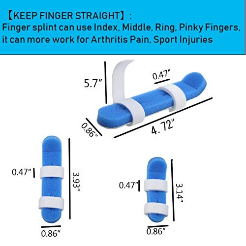 Finger Splints, 3-Size Pack Trigger Finger Brace Support, Mallet Finger - Imagen 3 de 7