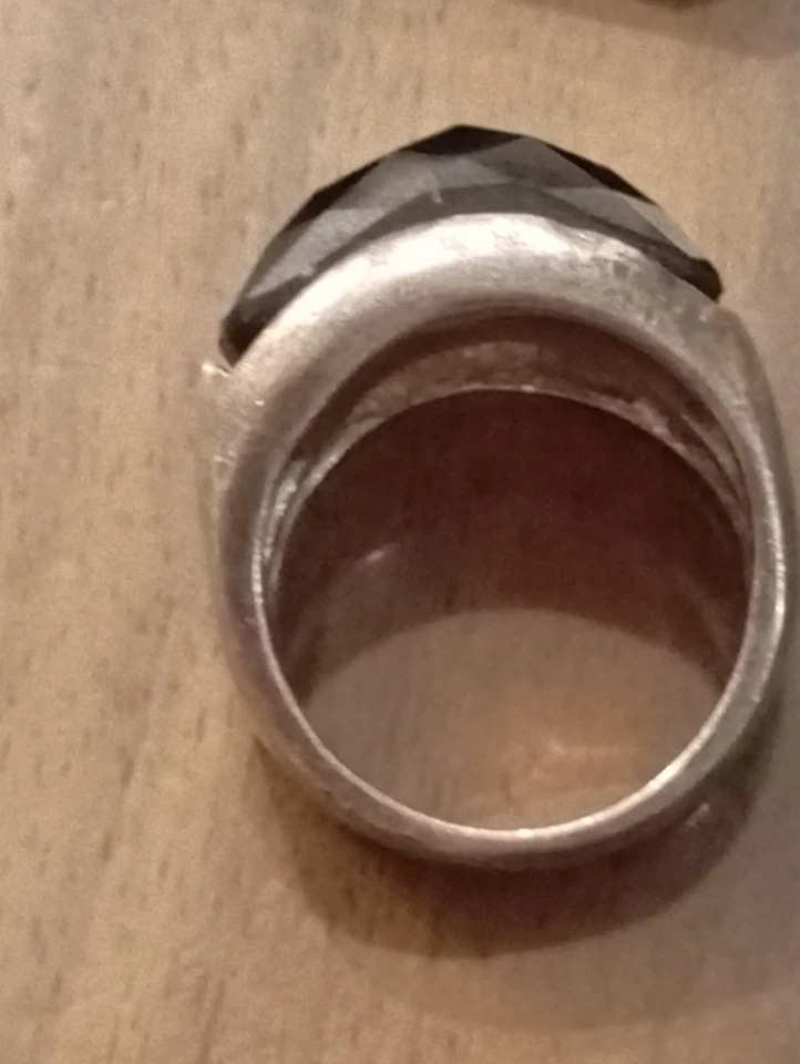 Vintage Anello Argento Onice E Quarzo - Immagine 4 di 4