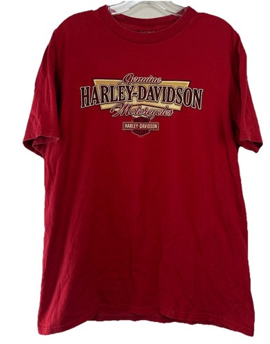 2010 Harley-Davidson T-shirt Red Genuine Harley Columbia South Carolina USA Sz L - Picture 1 of 6
