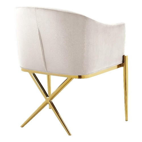 Meridian Furniture Xavier Cream Velvet Dining Chair (Set of 4) - Picture 1 of 8