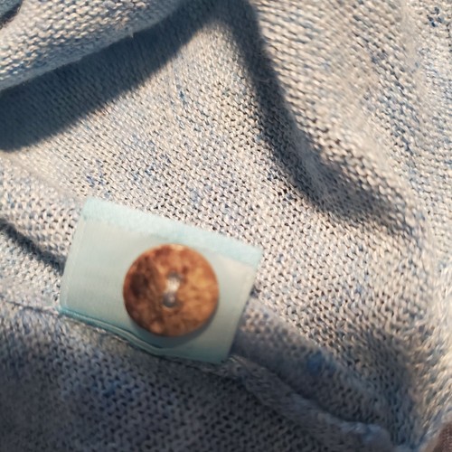 J McLaughlin Gr. L hellblau Langarm Henley Pullover Oberteil Leinen klassisch - Bild 8 von 10