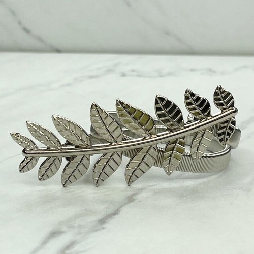 Silver Tone Leaf Leaves Buckle Coil Stretch Belt Youth Kids One Size OS