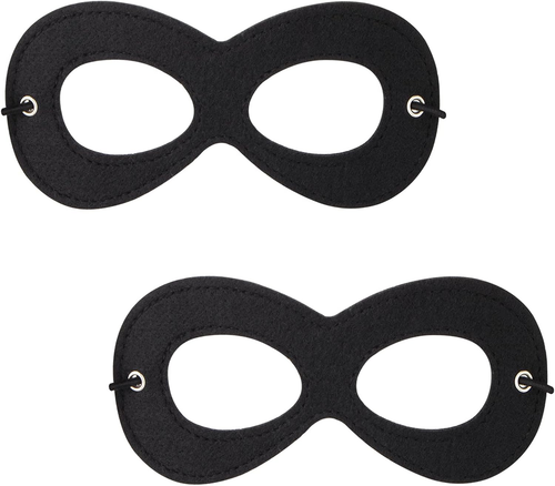 Superhero Mask, Black Felt Eye Mask, Halloween Dress Up, Adjustable Eyemask W/El - Picture 9 of 12