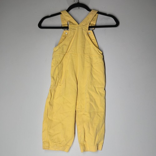RARE Vtg Rugrats 1998 Nickelodeon Denim Overalls Shorts Kids Sz 3T Yellow - Picture 6 of 6