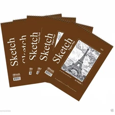 5 Pc 50 sheets 6x8  Top Bound Spiral Premium Quality Sketch Book Paper Pad Draw
