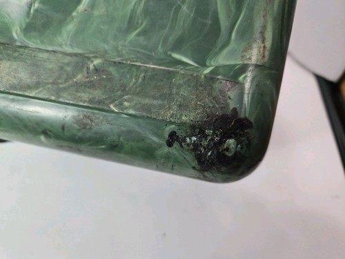 Scatola porta attrezzi in bachelite marmorizzata verde Plano Plas-Tak con fodere in sughero originali - Foto 8 di 17