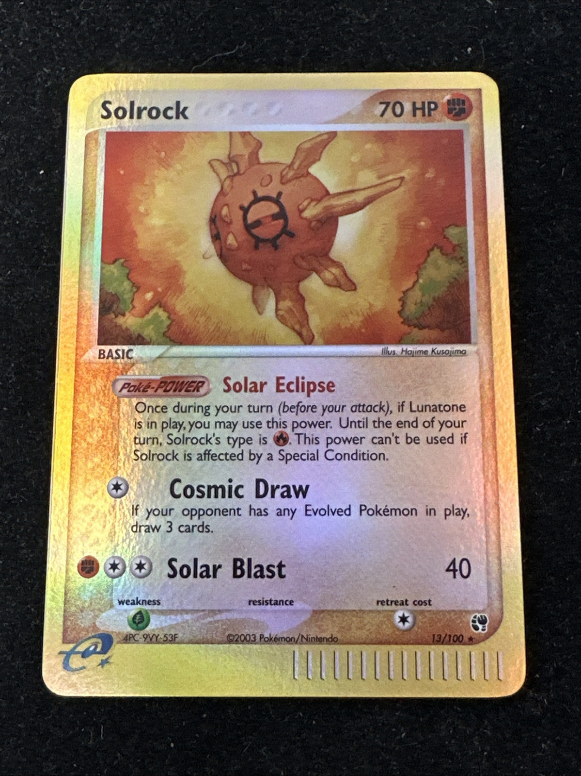 Pokemon Solrock 13/100 Sandstorm Reverse Holo-NM E Reader Series