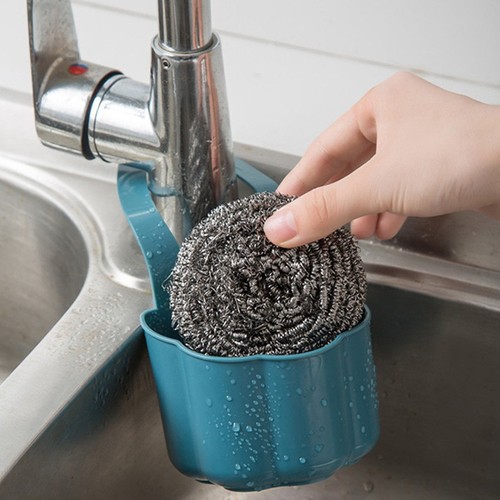 Hanging Sponge Soap Rack Over Faucet Drain Organizer Holder Caddy Kitchen Sink
