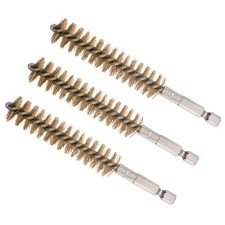 3pcs Brass Bore Brush 17mm Dia Twisted Cleaning Wire Brushes with 1/4" Hex Shank