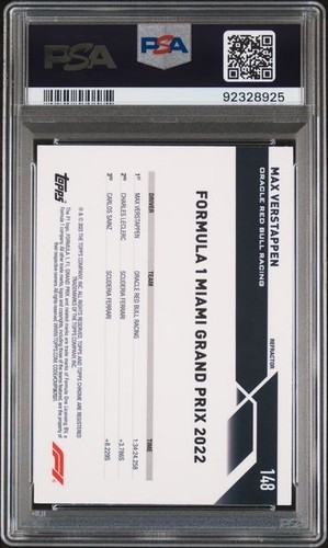 MAX VERSTAPPEN 2023 Topps Chrome F1 Refractor #148 PSA 10 GEM MINT - Picture 2 of 2
