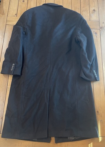 Herren Vintage London Nebel Wollmantel Schwarz Minimalistisch Workwearcore 44R Lang - Bild 4 von 7